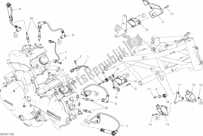 Tutte le parti per il Cablaggio (bobina) del Ducati Multistrada 1260 ABS 2018